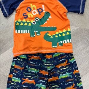 Toddler rash guard and swim shorts set